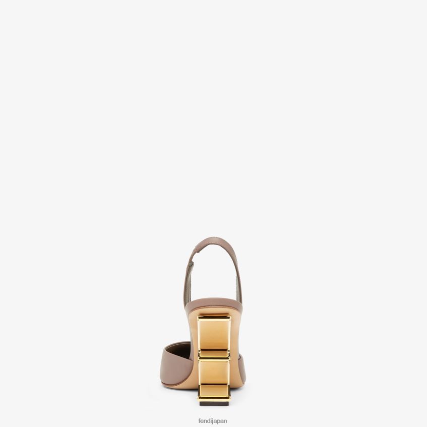 jp Fendi 女性 鳩革ハイヒールスリングバック ベージュ 20L42T1338 靴
