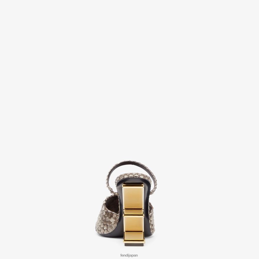 jp Fendi 女性 パイソンハイヒールサンダル 茶色 20L42T1372 靴