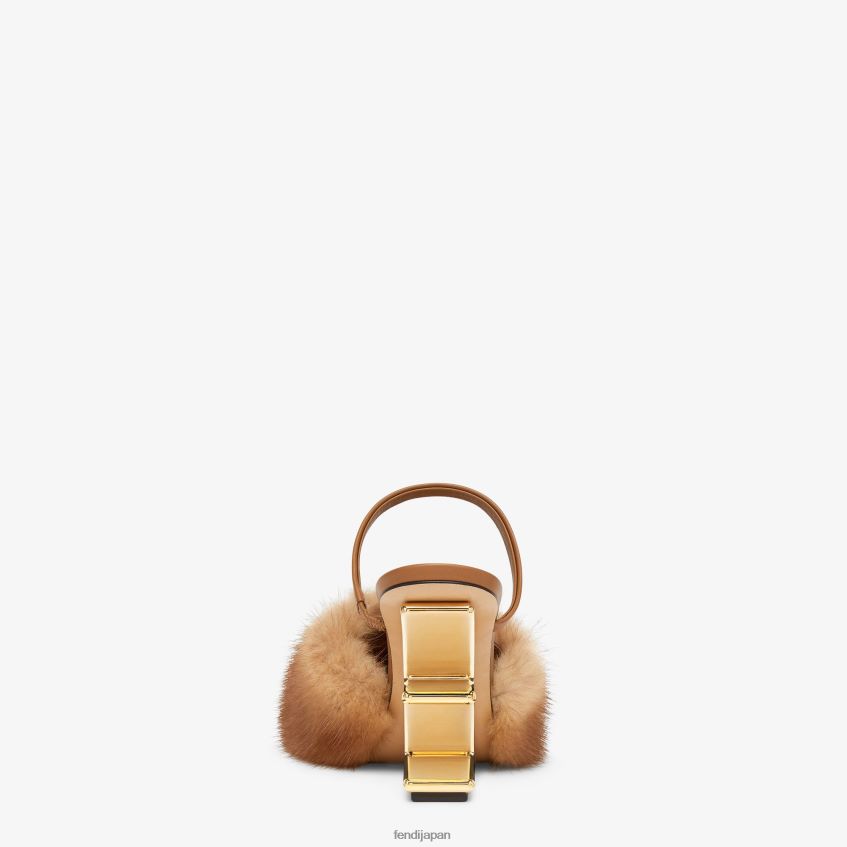 jp Fendi 女性 ミンクのハイヒールサンダル 茶色 20L42T1373 靴