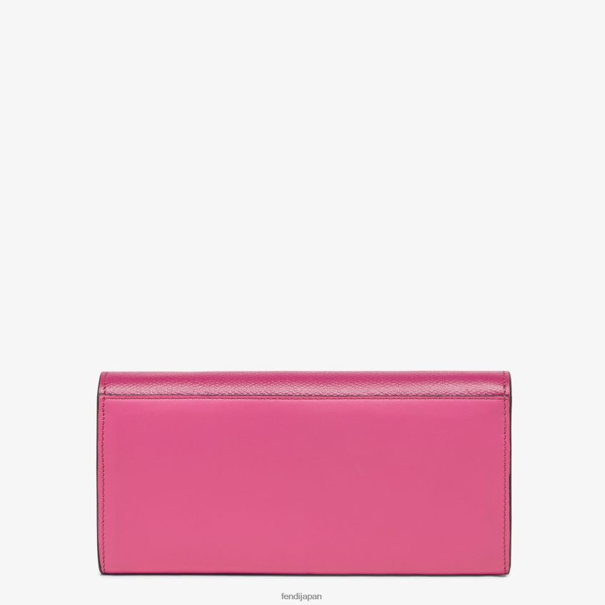 jp Fendi 女性 ツートンカラーのフクシアとレザーの財布 ベージュ 20L42T1406 アクセサリー