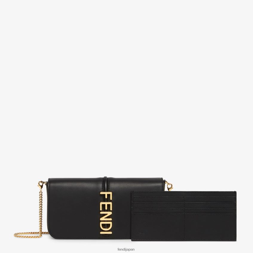 jp Fendi 女性 グラフィオンチェーンレザーウォレット 黒 20L42T1417 アクセサリー