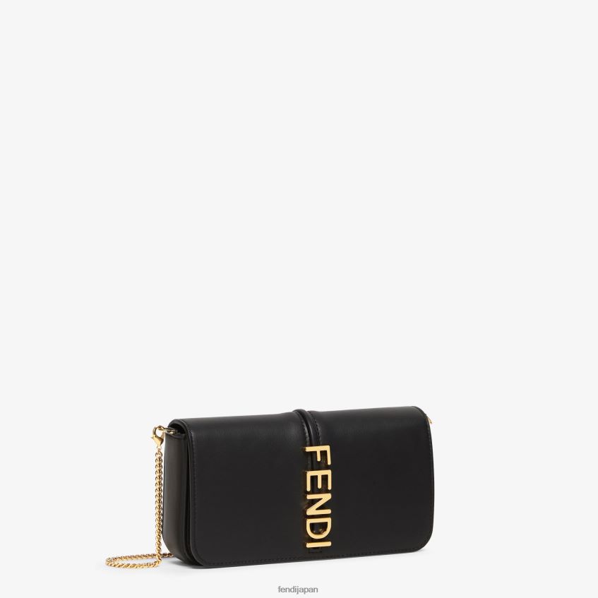 jp Fendi 女性 グラフィオンチェーンレザーウォレット 黒 20L42T1417 アクセサリー