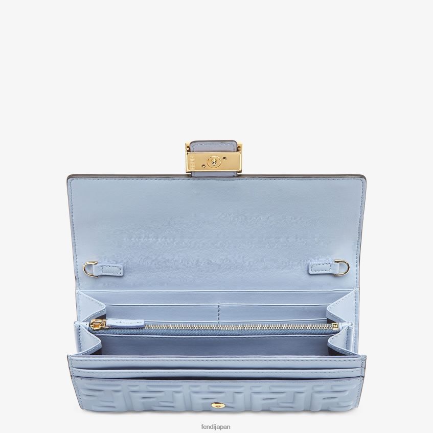 jp Fendi 女性 バゲット コンチネンタル チェーン付き ナッパレザー ウォレット ライトブルー 20L42T1422 アクセサリー