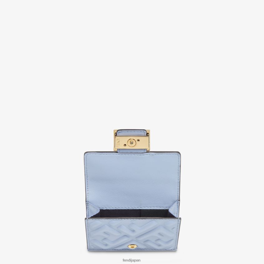 jp Fendi 女性 バゲット マイクロ 三つ折りナッパレザー ウォレット ライトブルー 20L42T1423 アクセサリー