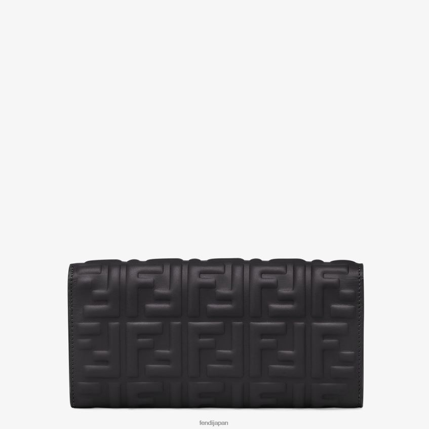 jp Fendi 女性 バゲット コンチネンタル チェーン付き ナッパレザー ウォレット 黒 20L42T1424 アクセサリー