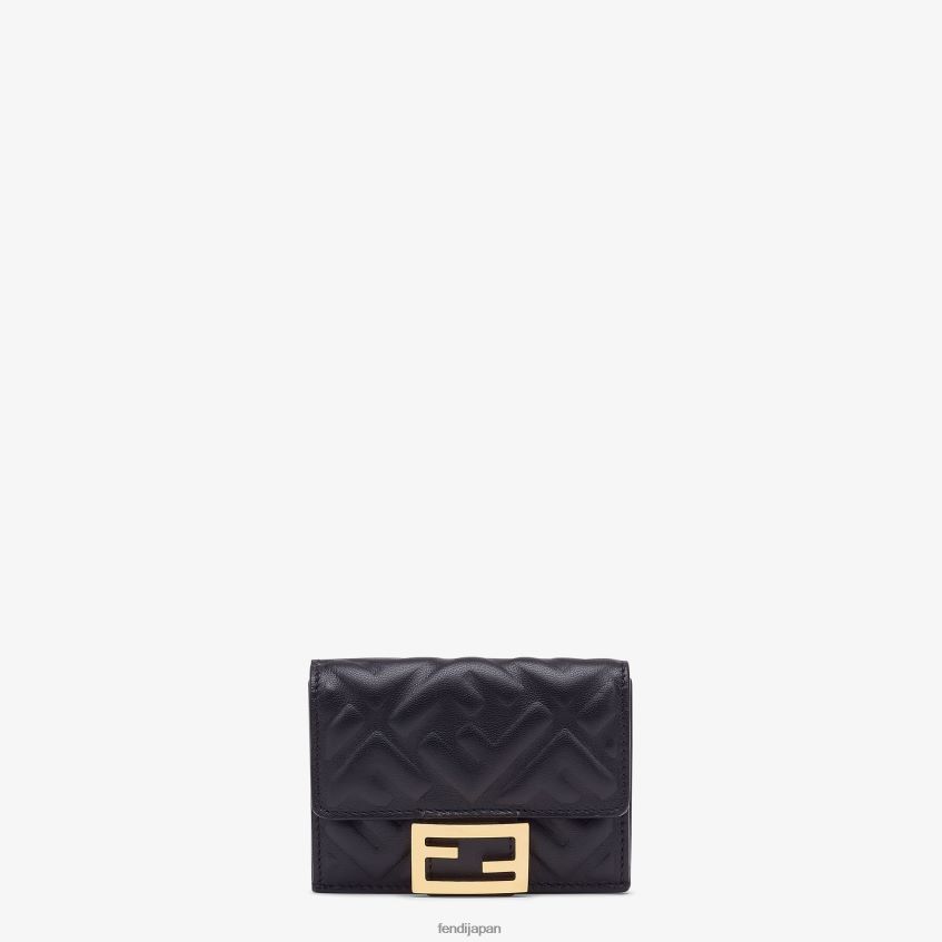 jp Fendi 女性 バゲット マイクロ 三つ折りナッパレザー ウォレット 黒 20L42T1425 アクセサリー