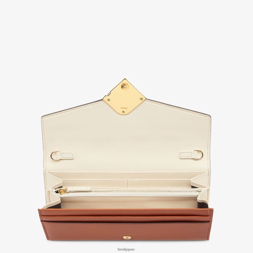 jp Fendi 女性 ツートンカラーのレザーとカメリアのウォレット 多色 20L42T1427 アクセサリー