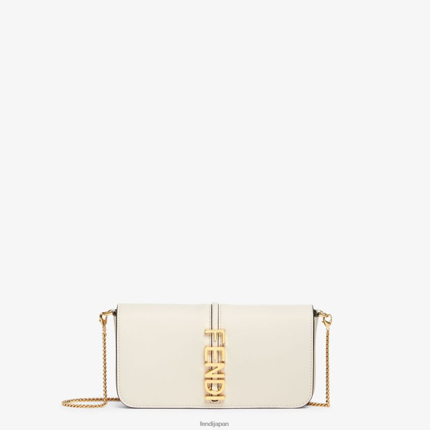jp Fendi 女性 グラフィオンチェーンレザーウォレット 白 20L42T1435 アクセサリー