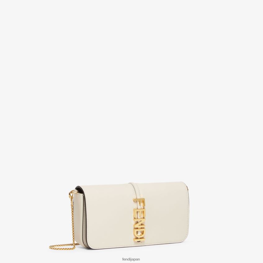 jp Fendi 女性 グラフィオンチェーンレザーウォレット 白 20L42T1435 アクセサリー