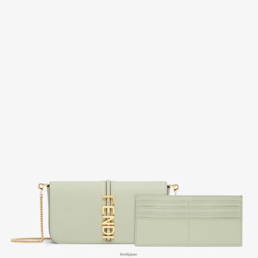 jp Fendi 女性 グラフィオンチェーンレザーウォレット 緑 20L42T1436 アクセサリー