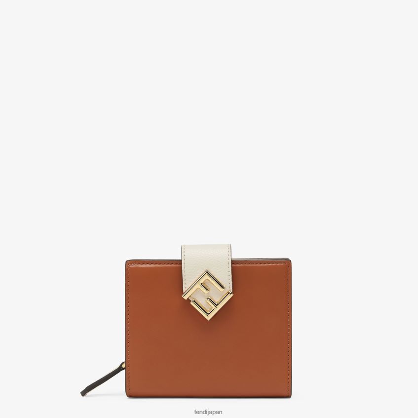 jp Fendi 女性 ツートンカラーとカメリアレザーのコンパクトウォレット 多色 20L42T1438 アクセサリー