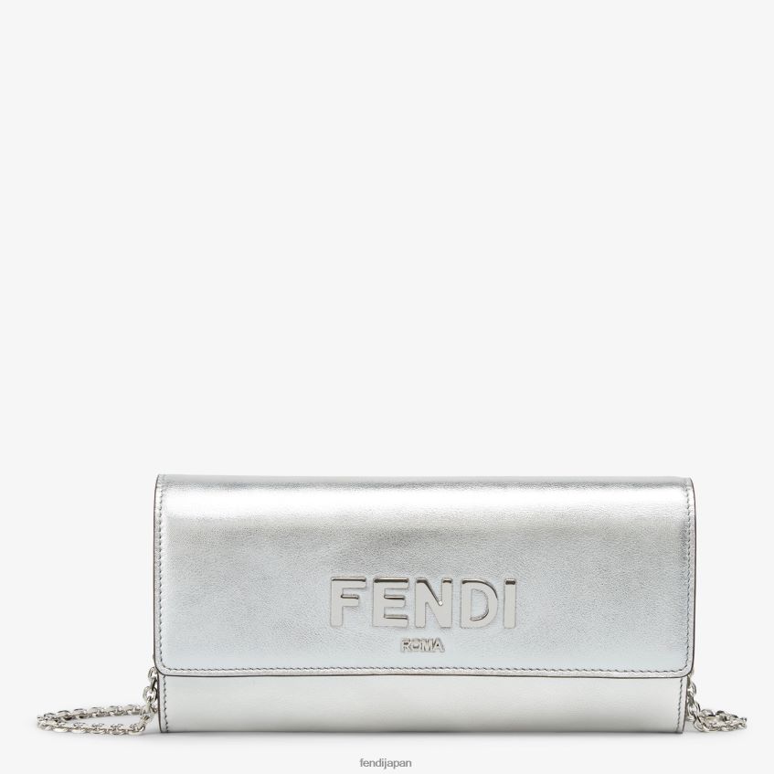 jp Fendi 女性 コンチネンタル チェーン付きレザーウォレット 銀 20L42T1440 アクセサリー