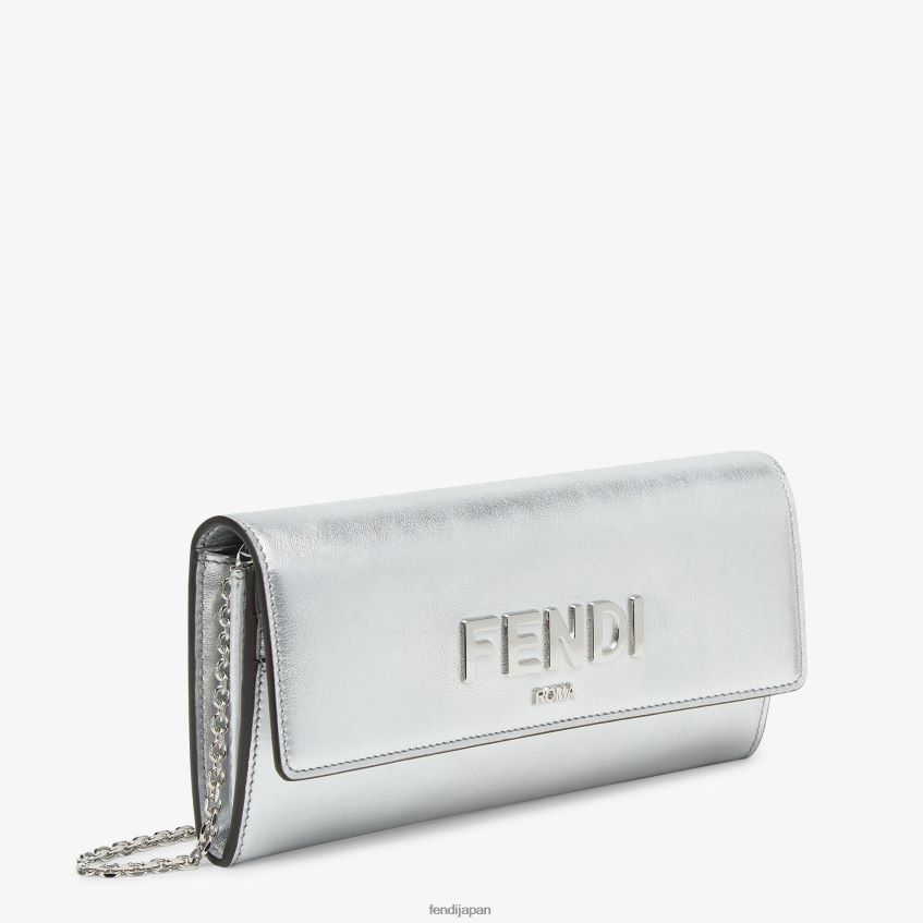 jp Fendi 女性 コンチネンタル チェーン付きレザーウォレット 銀 20L42T1440 アクセサリー