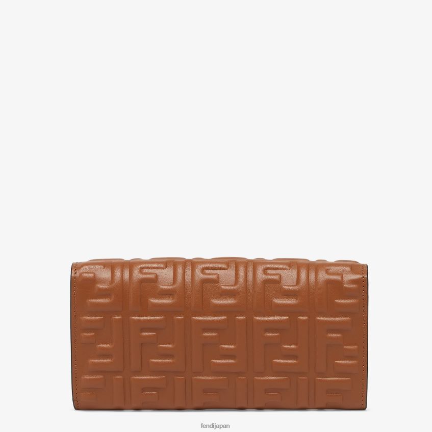 jp Fendi 女性 バゲット コンチネンタル チェーン付き ナッパレザー ウォレット 茶色 20L42T1441 アクセサリー