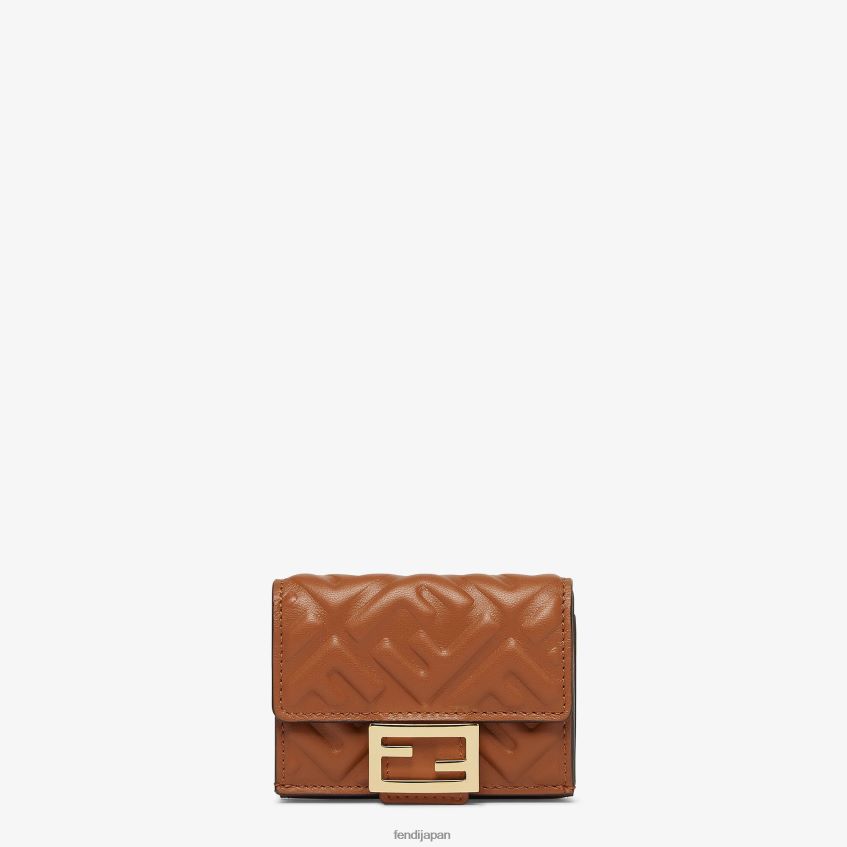 jp Fendi 女性 バゲット マイクロ 三つ折りナッパレザー ウォレット 茶色 20L42T1452 アクセサリー