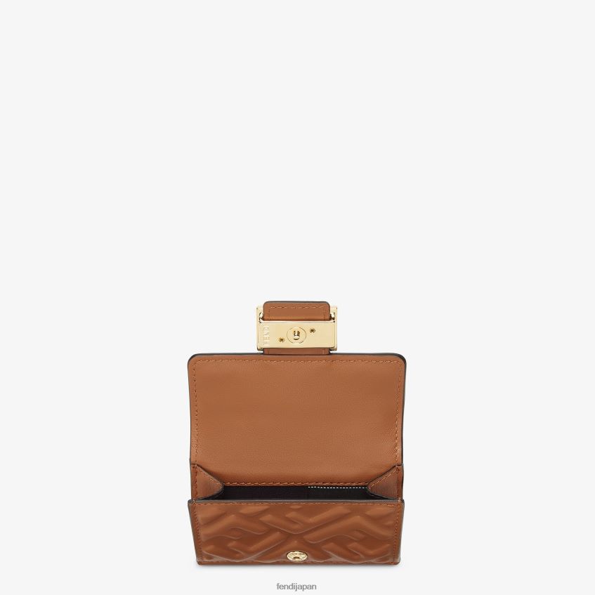 jp Fendi 女性 バゲット マイクロ 三つ折りナッパレザー ウォレット 茶色 20L42T1452 アクセサリー