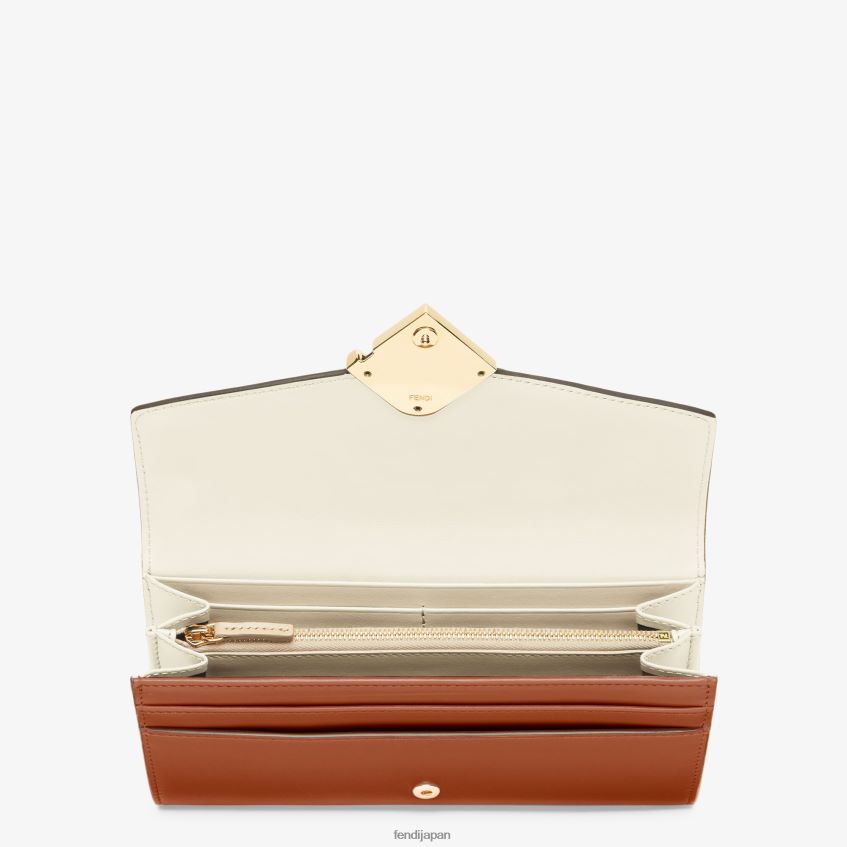 jp Fendi 女性 ツートンカラーのレザーとカメリアのウォレット 多色 20L42T1453 アクセサリー