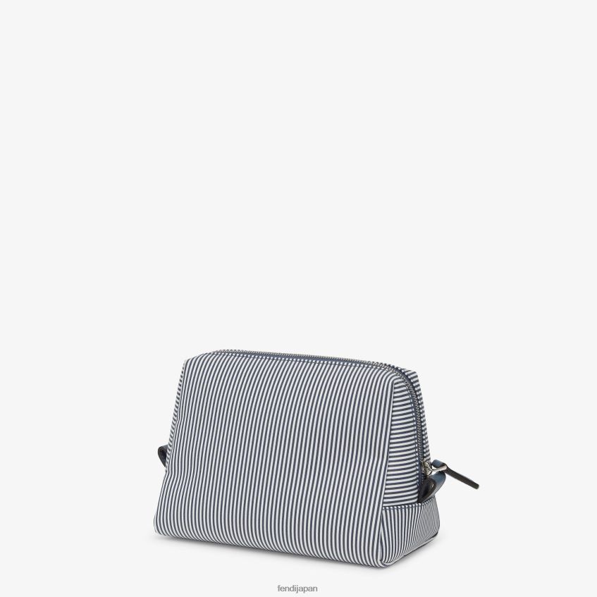 jp Fendi 女性 ストライプ生地のバスアメニティケース 青 20L42T1455 アクセサリー