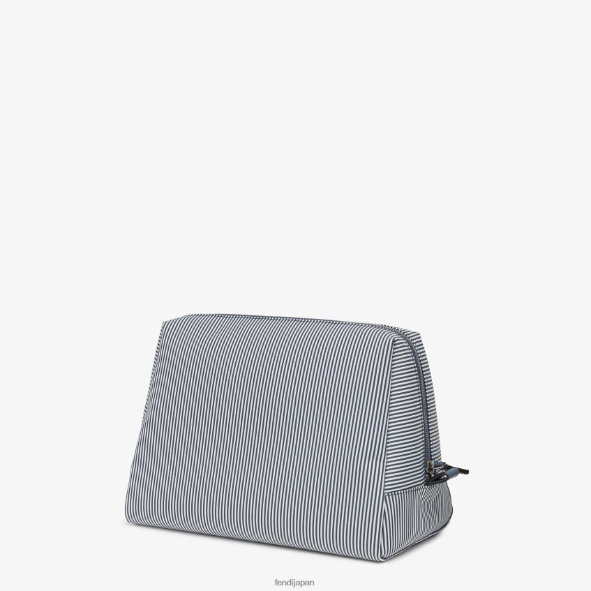 jp Fendi 女性 ストライプ生地のバスアメニティケース 青 20L42T1456 アクセサリー