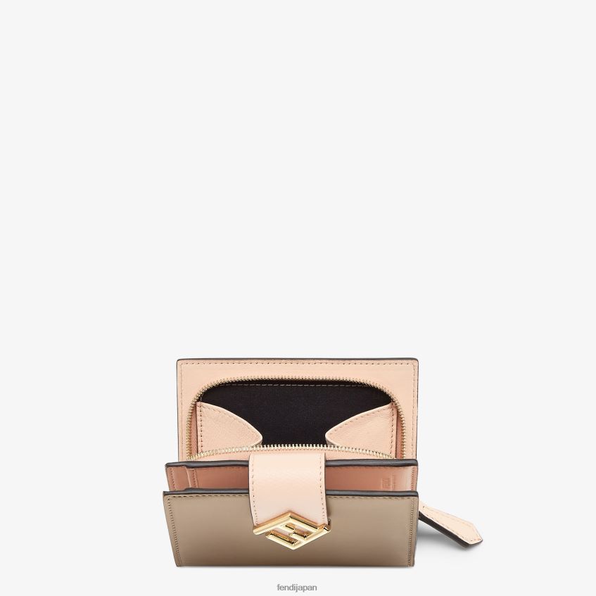 jp Fendi 女性 ツートンカラーの鳩とレザーのコンパクトウォレット 多色 20L42T1458 アクセサリー