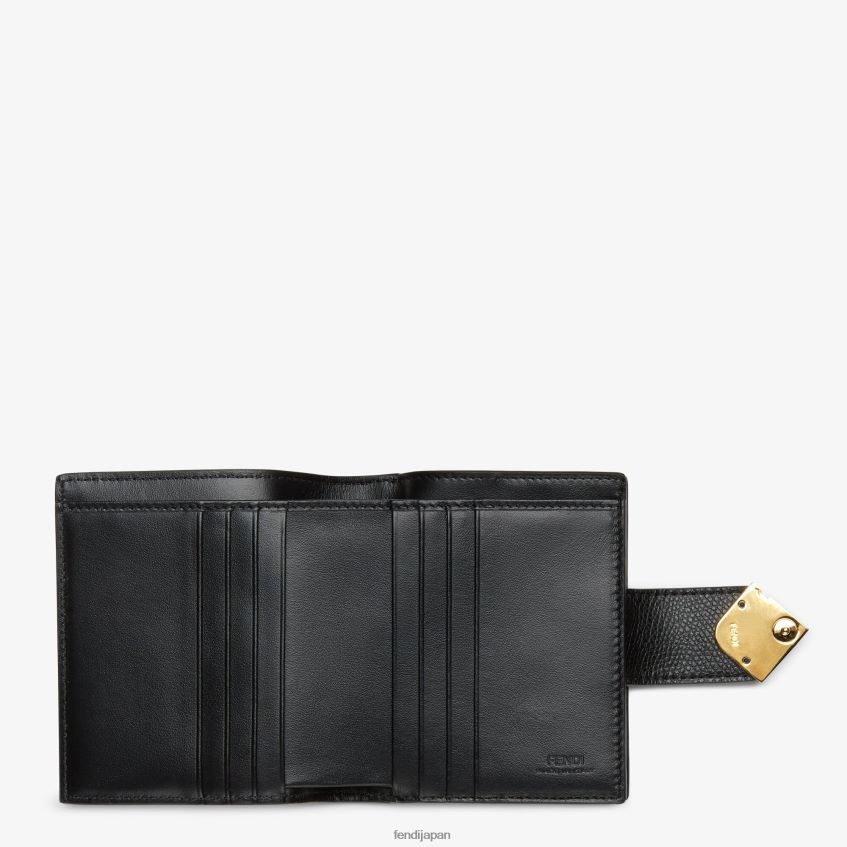 jp Fendi 女性 レザーのコンパクトウォレット 黒 20L42T1467 アクセサリー