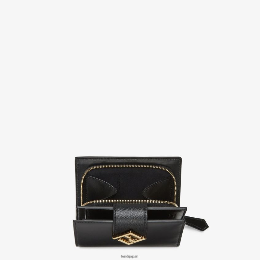 jp Fendi 女性 レザーのコンパクトウォレット 黒 20L42T1467 アクセサリー