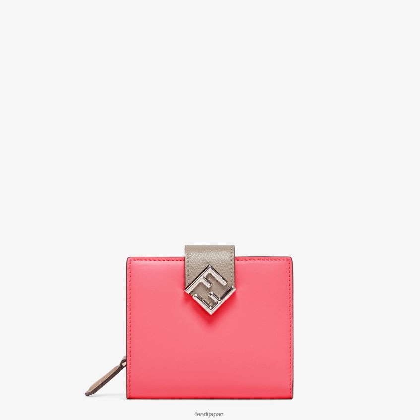 jp Fendi 女性 ツートンカラーと鳩革のコンパクトウォレット ピンク 20L42T1468 アクセサリー
