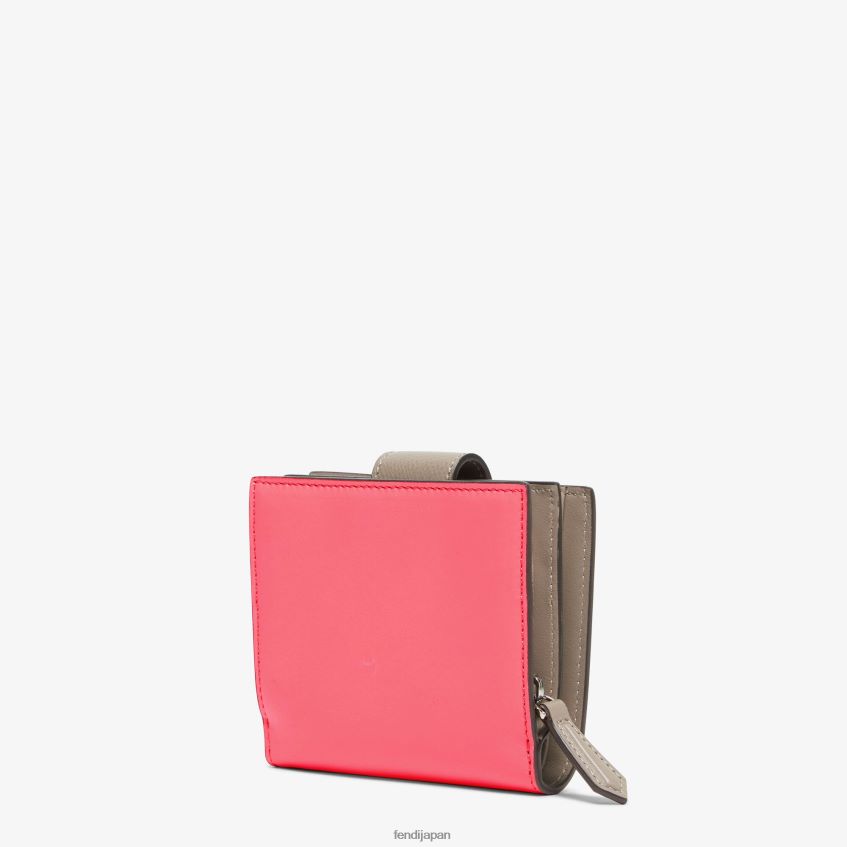 jp Fendi 女性 ツートンカラーと鳩革のコンパクトウォレット ピンク 20L42T1468 アクセサリー