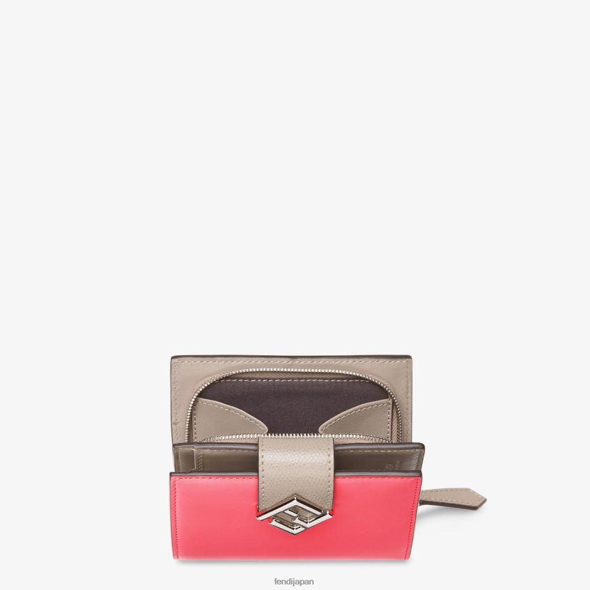 jp Fendi 女性 ツートンカラーと鳩革のコンパクトウォレット ピンク 20L42T1468 アクセサリー