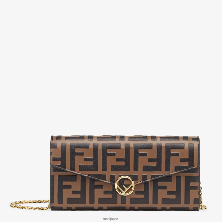 jp Fendi 女性 コンチネンタル チェーン付きレザーウォレット 黒 20L42T1474 アクセサリー