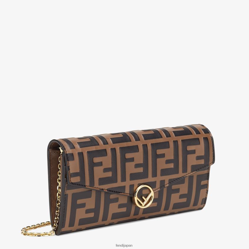 jp Fendi 女性 コンチネンタル チェーン付きレザーウォレット 黒 20L42T1474 アクセサリー