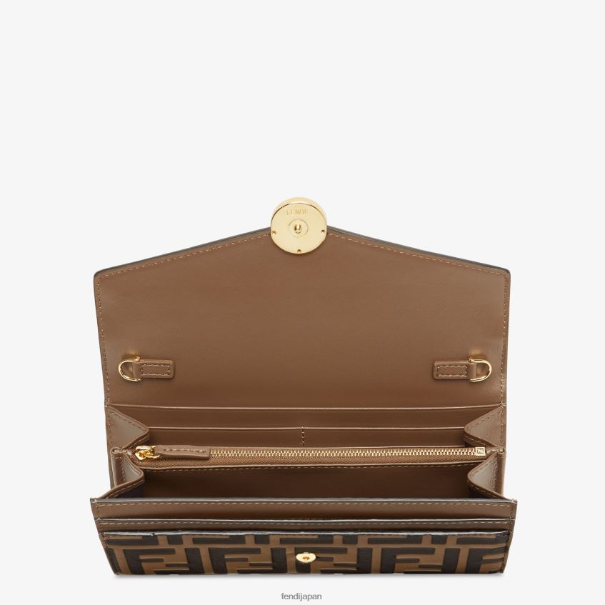 jp Fendi 女性 コンチネンタル チェーン付きレザーウォレット 黒 20L42T1474 アクセサリー