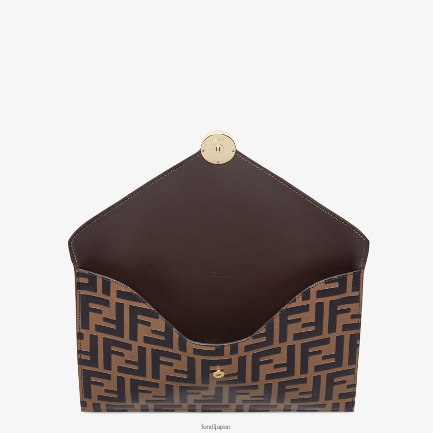 jp Fendi 女性 フラットレザーポーチ 茶色 20L42T1476 アクセサリー