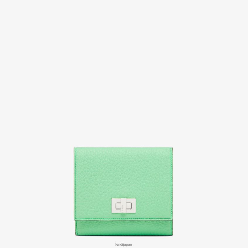 jp Fendi 女性 ピーカブーレザーウォレット 緑 20L42T1485 アクセサリー