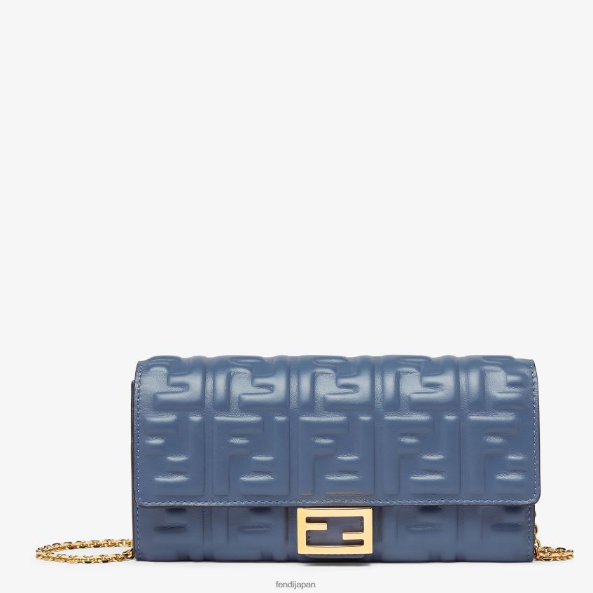jp Fendi 女性 バゲット コンチネンタル チェーン付き ナッパレザー ウォレット 青 20L42T1490 アクセサリー