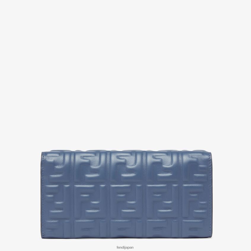 jp Fendi 女性 バゲット コンチネンタル チェーン付き ナッパレザー ウォレット 青 20L42T1490 アクセサリー