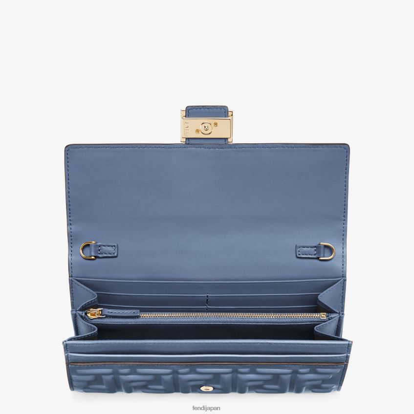 jp Fendi 女性 バゲット コンチネンタル チェーン付き ナッパレザー ウォレット 青 20L42T1490 アクセサリー