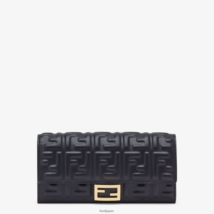 jp Fendi 女性 バゲットコンチネンタルナッパレザーウォレット 黒 20L42T1491 アクセサリー