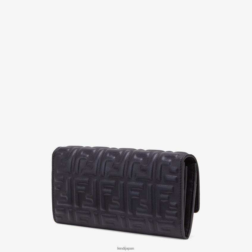 jp Fendi 女性 バゲットコンチネンタルナッパレザーウォレット 黒 20L42T1491 アクセサリー
