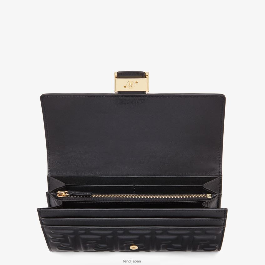jp Fendi 女性 バゲットコンチネンタルナッパレザーウォレット 黒 20L42T1491 アクセサリー