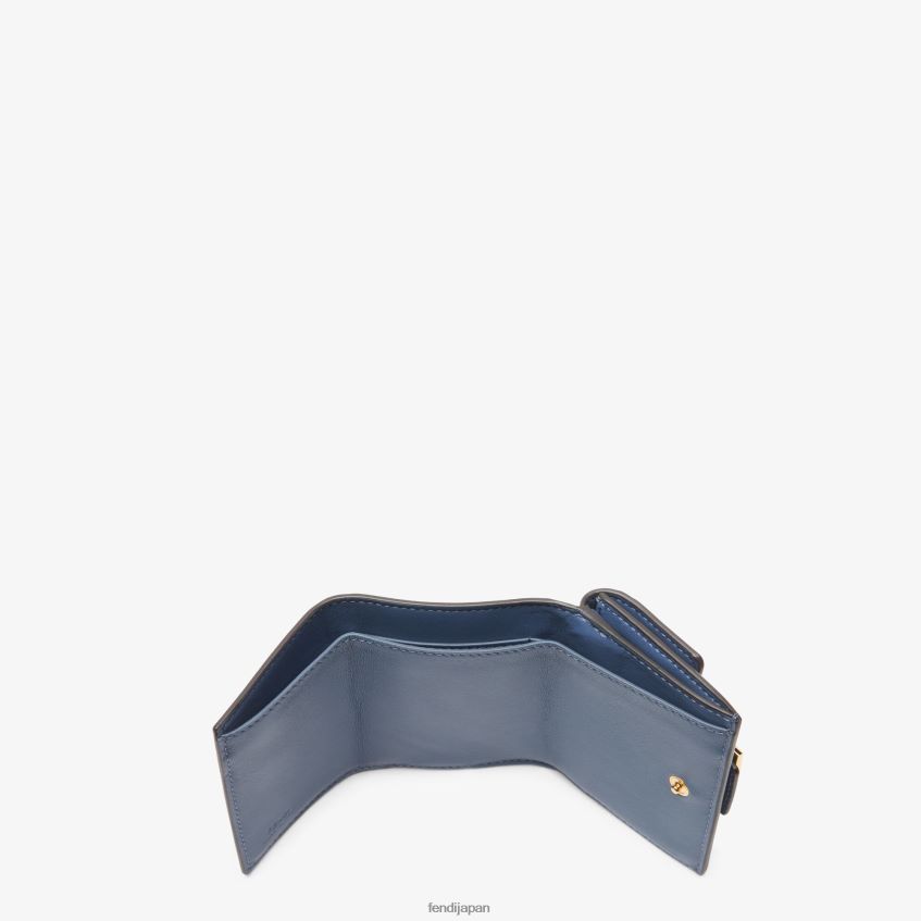 jp Fendi 女性 バゲット マイクロ 三つ折りナッパレザー ウォレット 青 20L42T1497 アクセサリー