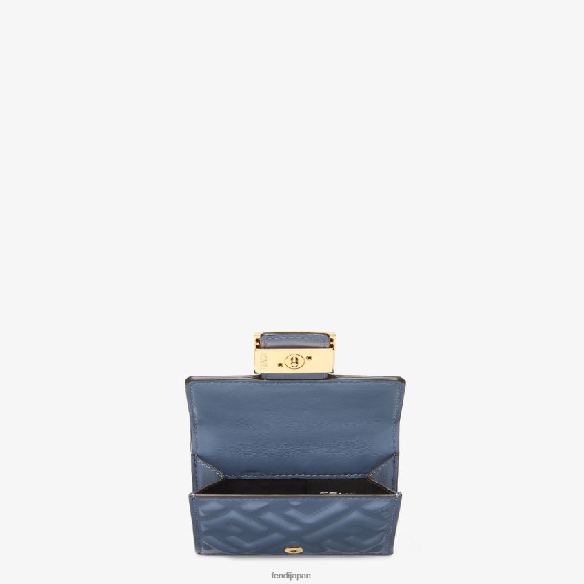 jp Fendi 女性 バゲット マイクロ 三つ折りナッパレザー ウォレット 青 20L42T1497 アクセサリー