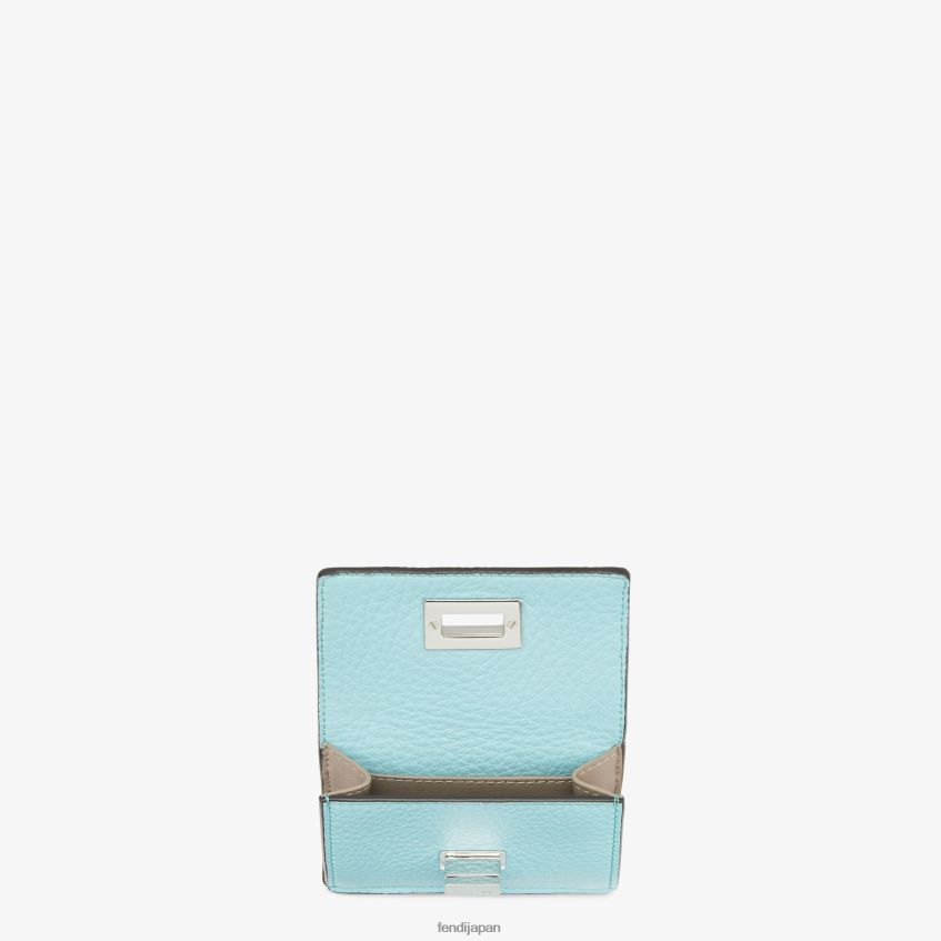 jp Fendi 女性 ピーカブー マイクロ三つ折りレザーウォレット ライトブルー 20L42T1520 アクセサリー
