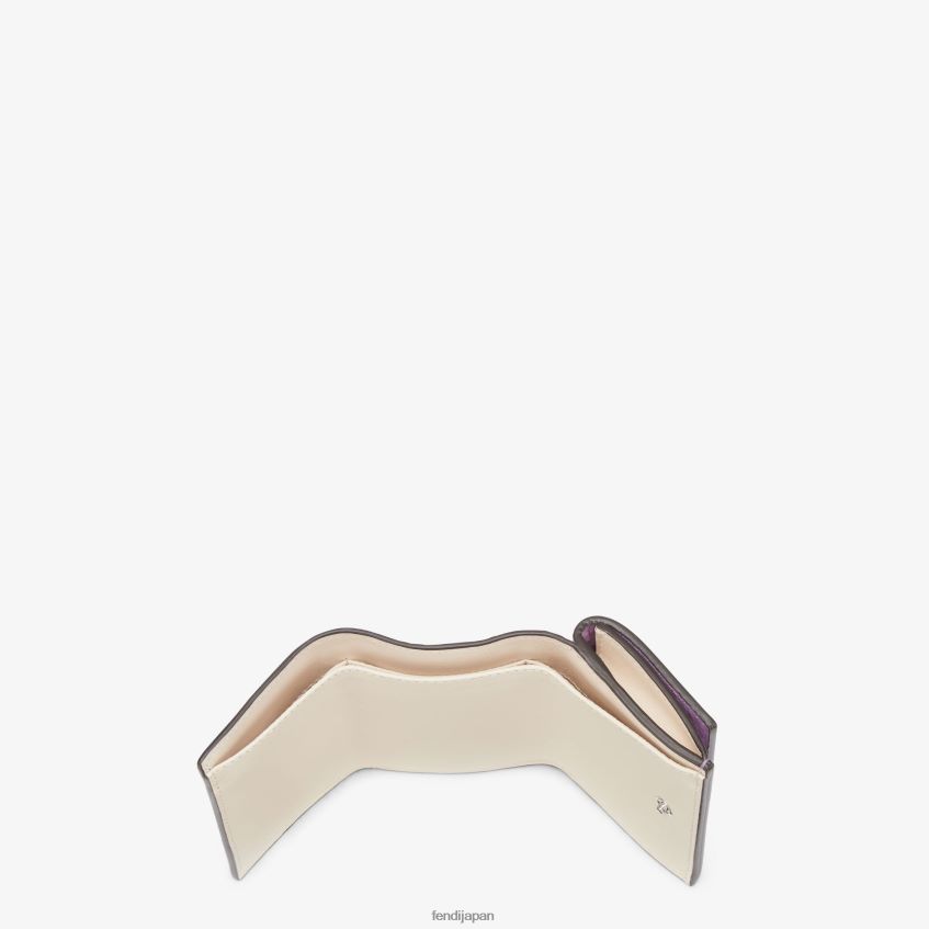 jp Fendi 女性 ピーカブー マイクロ三つ折りレザーウォレット 紫 20L42T1521 アクセサリー