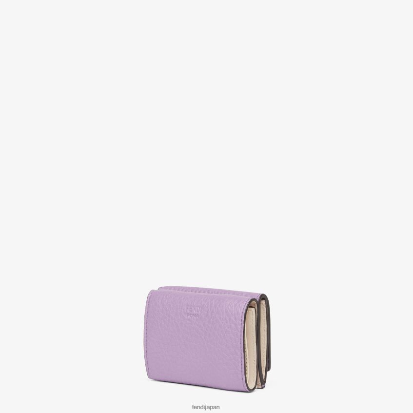 jp Fendi 女性 ピーカブー マイクロ三つ折りレザーウォレット 紫 20L42T1521 アクセサリー