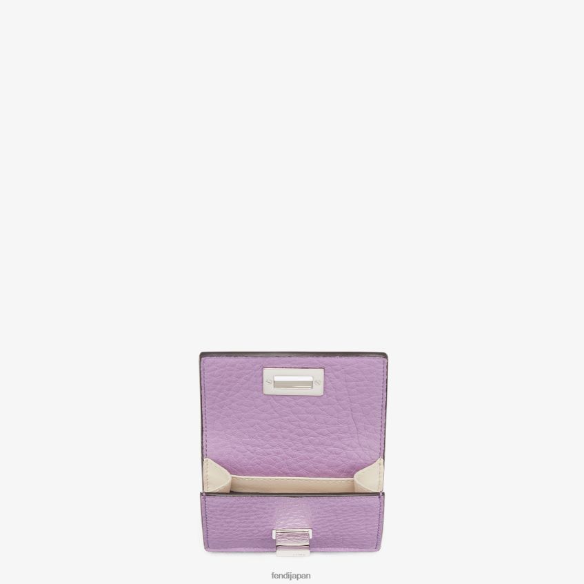 jp Fendi 女性 ピーカブー マイクロ三つ折りレザーウォレット 紫 20L42T1521 アクセサリー