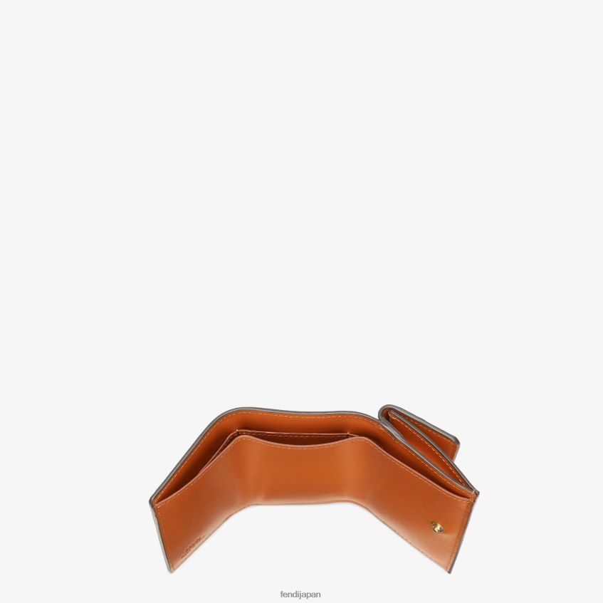 jp Fendi 女性 マイクロ三つ折りレザーウォレット 茶色 20L42T1557 アクセサリー