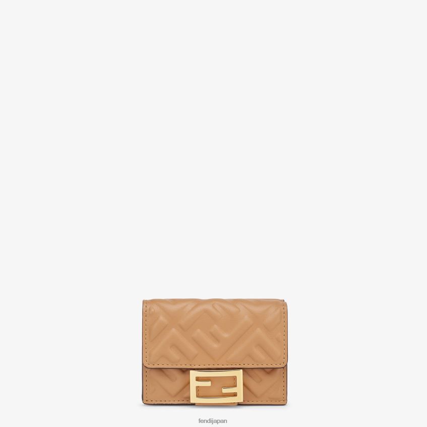 jp Fendi 女性 バゲット マイクロ 三つ折りナッパレザー ウォレット ベージュ 20L42T1560 アクセサリー