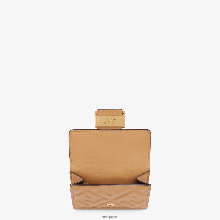 jp Fendi 女性 バゲット マイクロ 三つ折りナッパレザー ウォレット ベージュ 20L42T1560 アクセサリー
