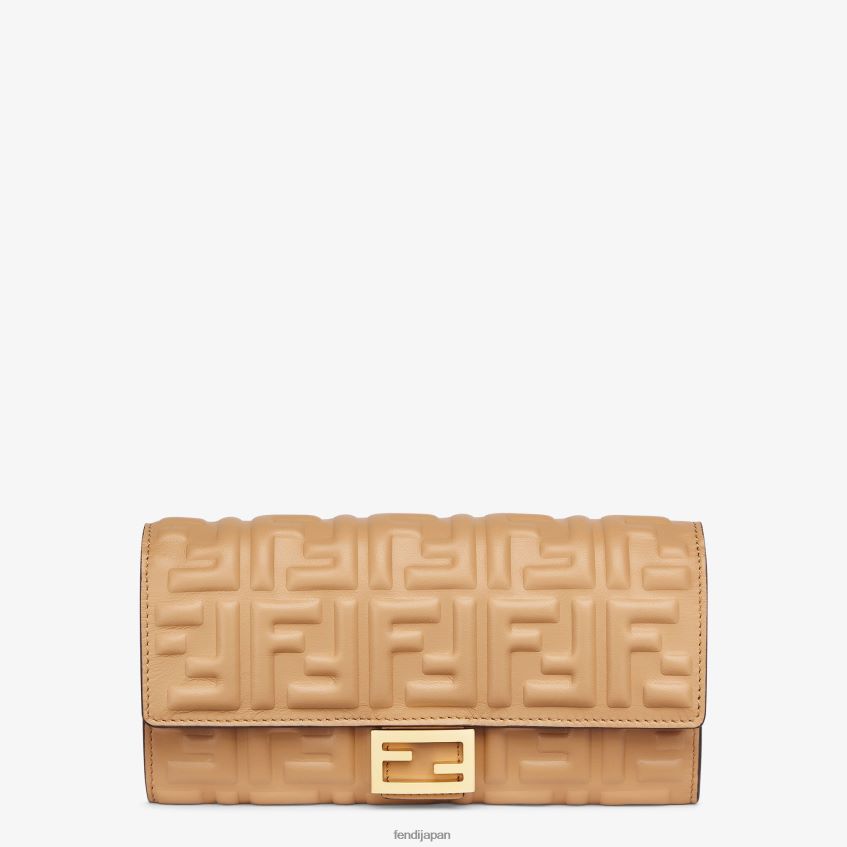 jp Fendi 女性 バゲットコンチネンタルナッパレザーウォレット ベージュ 20L42T1562 アクセサリー
